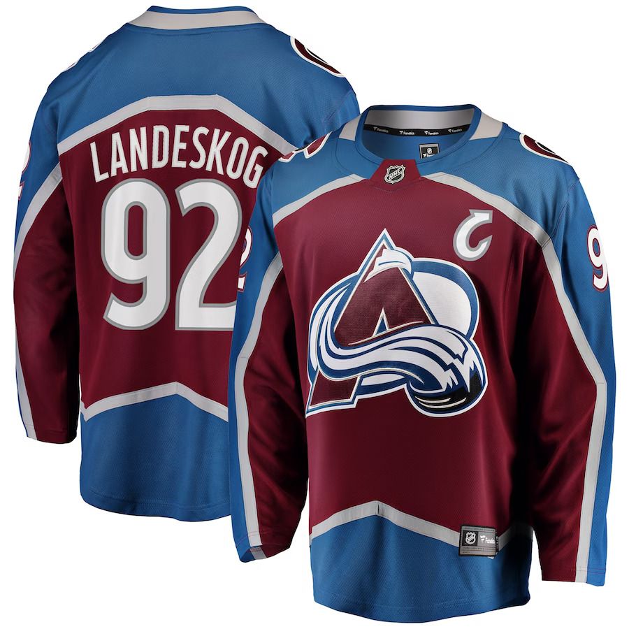 Men Colorado Avalanche #92 Gabriel Landeskog Fanatics Branded Burgundy Breakaway Player NHL Jersey